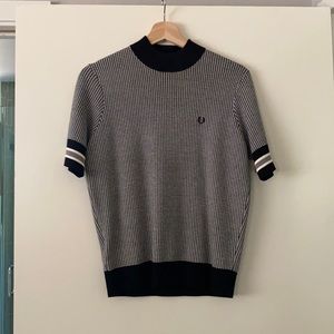 Fred Perry short sleeve houndstooth sweater